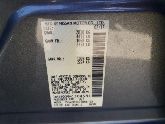 Photo 10 from auction – 2017 NISSAN LEAF S with VIN 1N4BZ0CP9HC304581