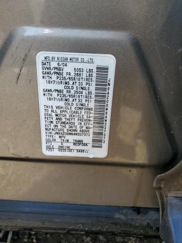 Photo 10 from auction – 2004 NISSAN MURANO SL with VIN JN8AZ08W94W337373