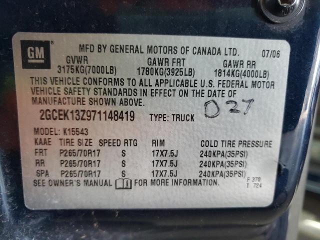 Photo 10 from auction – 2007 CHEVROLET SILVERADO with VIN 2GCEK13Z971148419