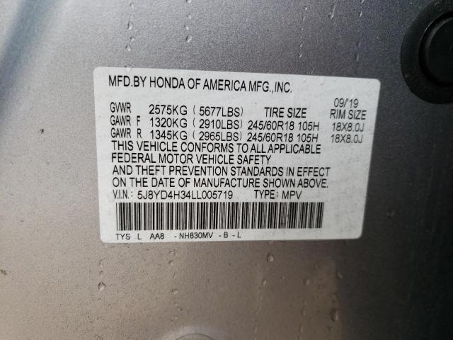 Photo 10 from auction – 2020 ACURA MDX with VIN 5J8YD4H34LL005719