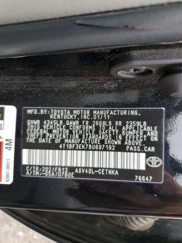 Photo 10 from auction – 2011 TOYOTA CAMRY BASE with VIN 4T1BF3EK7BU697192
