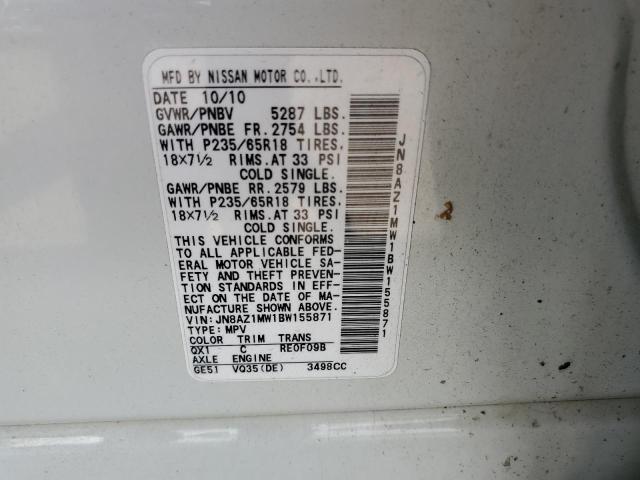 Photo 10 from auction – 2011 NISSAN MURANO S with VIN JN8AZ1MW1BW155871
