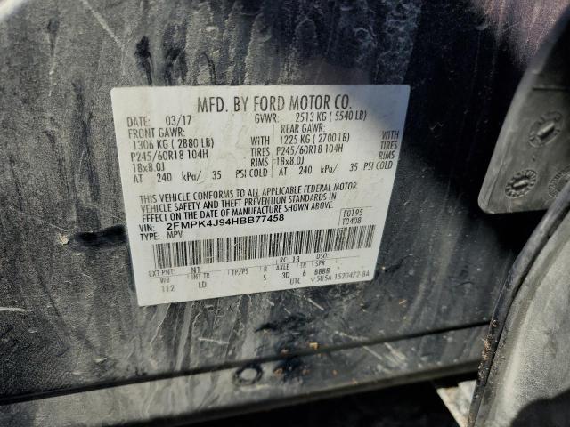 Photo 10 from auction – 2017 FORD EDGE SEL with VIN 2FMPK4J94HBB77458