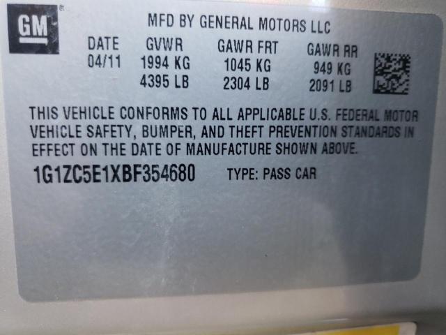 Photo 10 from auction – 2011 CHEVROLET MALIBU 1LT with VIN 1G1ZC5E1XBF354680