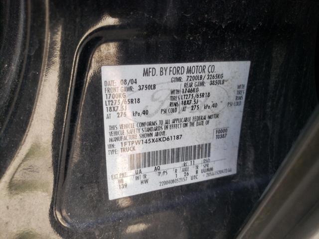 Photo 10 from auction – 2004 FORD F150 SUPER with VIN 1FTPW145X4KD61187