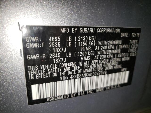 Photo 10 from auction – 2019 SUBARU OUTBACK 2. with VIN 4S4BSANC6K3277079