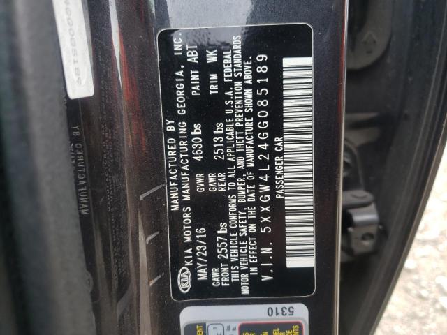 Photo 10 from auction – 2016 KIA OPTIMA SX with VIN 5XXGW4L24GG085189