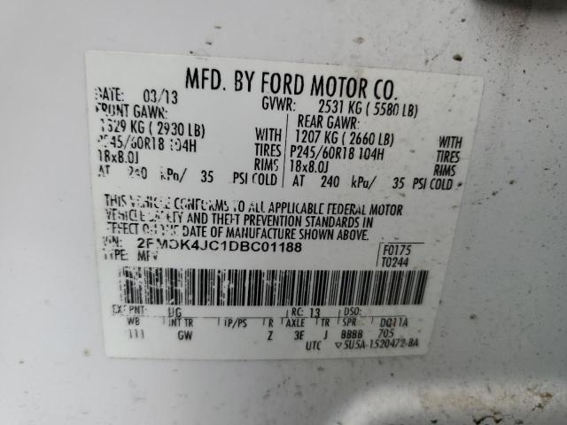 Photo 10 from auction – 2013 FORD EDGE SEL with VIN 2FMDK4JC1DBC01188