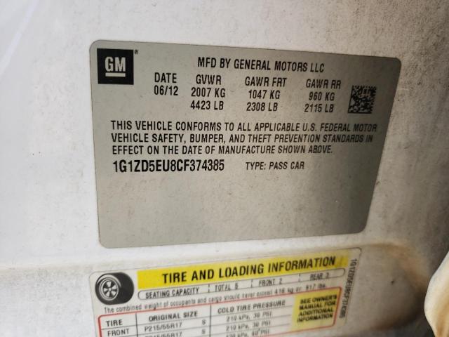 Photo 10 from auction – 2012 CHEVROLET MALIBU 2LT with VIN 1G1ZD5EU8CF374385