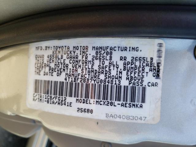 Photo 10 from auction – 2000 TOYOTA AVALON XL with VIN 4T1BF28B7YU084813