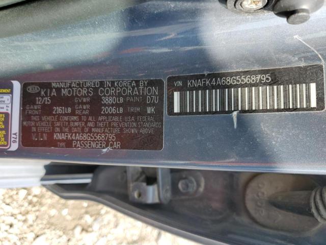 Photo 10 from auction – 2016 KIA FORTE LX with VIN KNAFK4A68G5568795