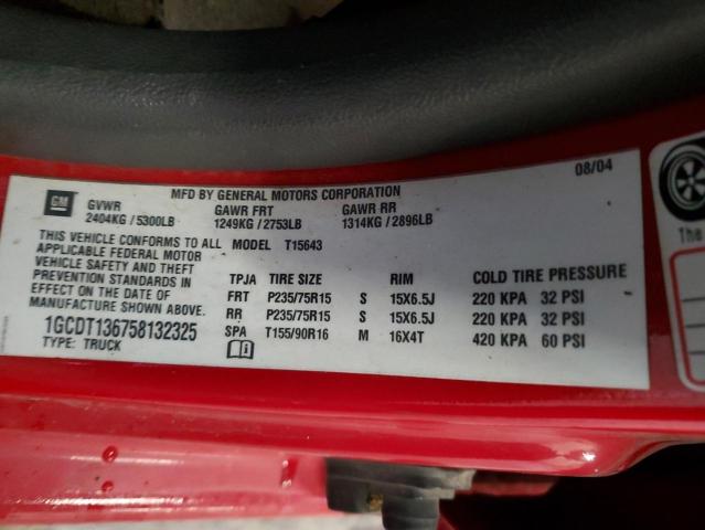 Photo 10 from auction – 2005 CHEVROLET COLORADO with VIN 1GCDT136758132325