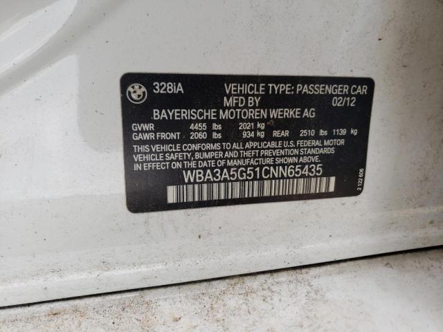 Photo 10 from auction – 2012 BMW 328 I with VIN WBA3A5G51CNN65435