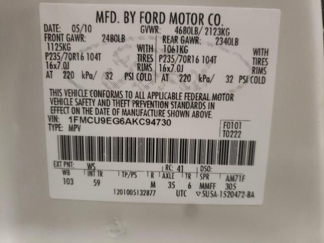 Photo 10 from auction – 2010 FORD ESCAPE LIM with VIN 1FMCU9EG6AKC94730