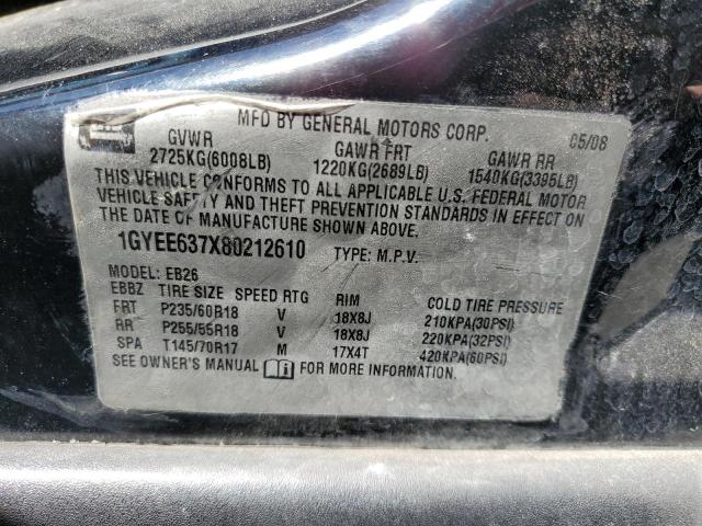 Photo 10 from auction – 2008 CADILLAC SRX with VIN 1GYEE637X80212610