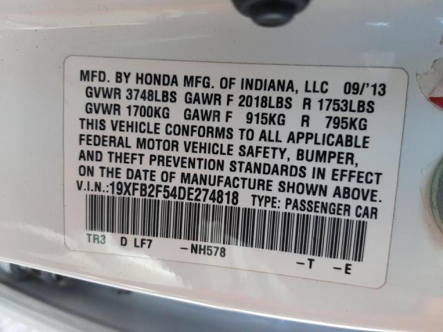 Photo 10 from auction – 2013 HONDA CIVIC LX with VIN 19XFB2F54DE274818