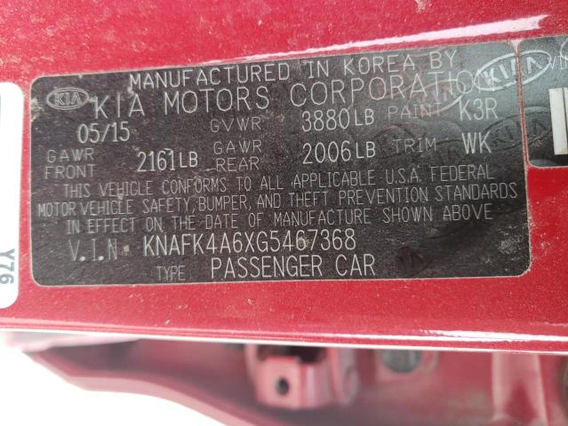 Photo 10 from auction – 2016 KIA FORTE LX with VIN KNAFK4A6XG5467368
