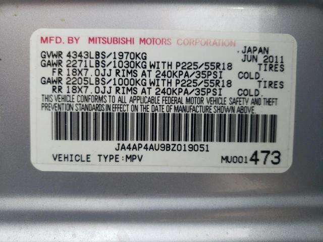 Photo 10 from auction – 2011 MITSUBISHI OUTLANDER with VIN JA4AP4AU9BZ019051