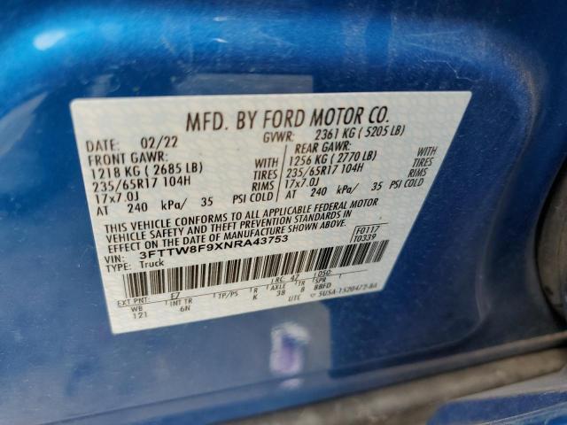 Photo 10 from auction – 2022 FORD MAVERICK X with VIN 3FTTW8F9XNRA43753