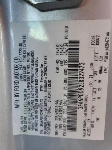 Photo 10 from auction – 2014 FORD FUSION TIT with VIN 3FA6P0D92ER322473