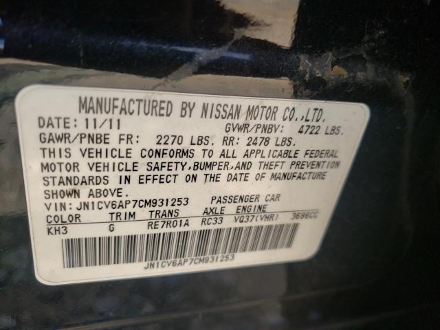 Photo 10 from auction – 2012 INFINITI G37 BASE with VIN JN1CV6AP7CM931253