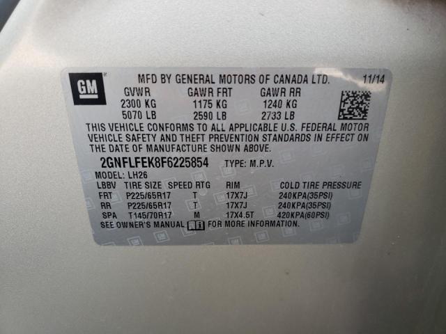 Photo 10 from auction – 2015 CHEVROLET EQUINOX LT with VIN 2GNFLFEK8F6225854