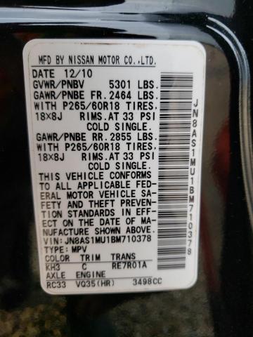 Photo 10 from auction – 2011 INFINITI FX35 with VIN JN8AS1MU1BM710378