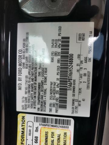 Photo 10 from auction – 2017 FORD MUSTANG with VIN 1FA6P8TH6H5248800