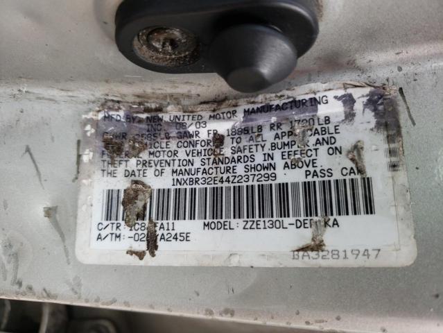 Photo 10 from auction – 2004 TOYOTA COROLLA with VIN 1NXBR32E44Z237299