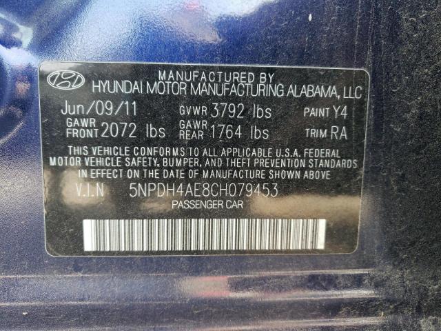 Photo 10 from auction – 2012 HYUNDAI ELANTRA GL with VIN 5NPDH4AE8CH079453