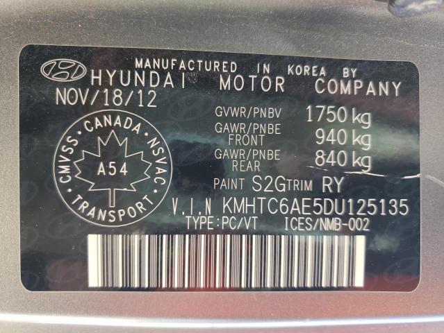 Photo 10 from auction – 2013 HYUNDAI VELOSTER T with VIN KMHTC6AE5DU125135