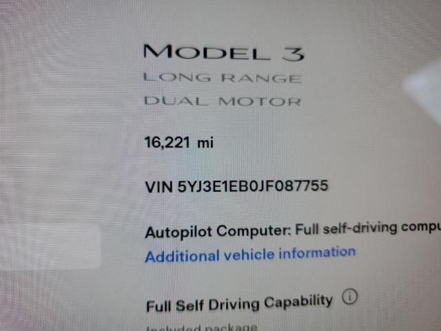 Photo 8 from auction – 2018 TESLA MODEL 3 with VIN 5YJ3E1EB0JF087755