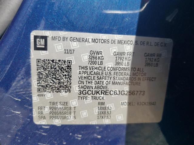 Photo 10 from auction – 2018 CHEVROLET SILVERADO with VIN 3GCUKREC6JG256773
