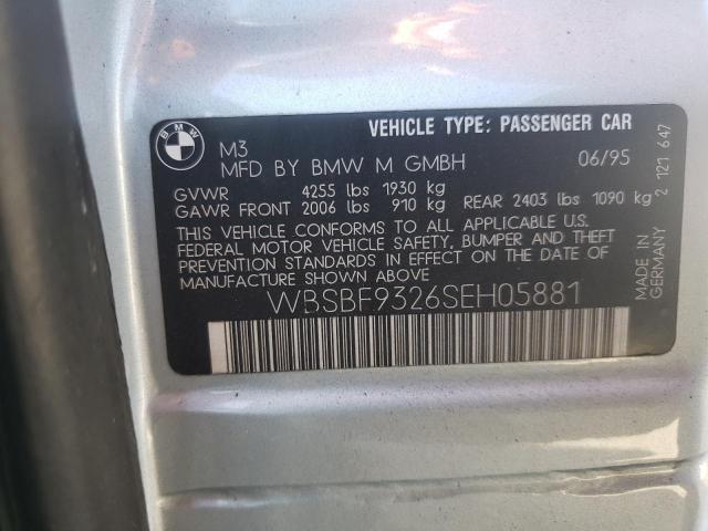 Photo 10 from auction – 1995 BMW M3 with VIN WBSBF9326SEH05881