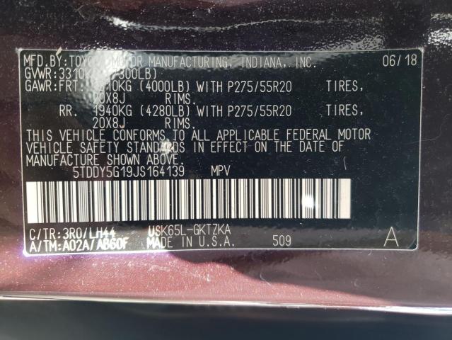 Photo 10 from auction – 2018 TOYOTA SEQUOIA PL with VIN 5TDDY5G19JS164139