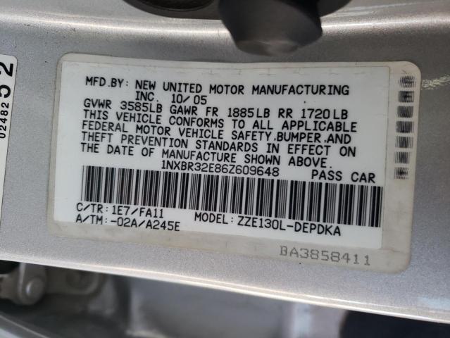Photo 10 from auction – 2006 TOYOTA COROLLA CE with VIN 1NXBR32E86Z609648