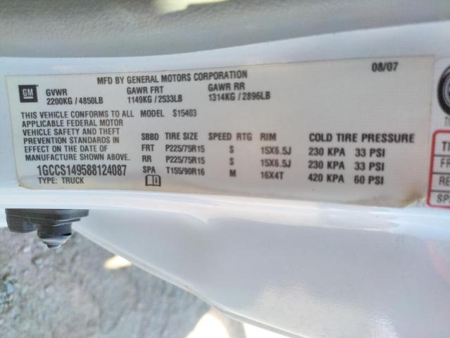 Photo 10 from auction – 2008 CHEVROLET COLORADO with VIN 1GCCS149588124087
