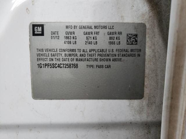 Photo 10 from auction – 2012 CHEVROLET CRUZE LT with VIN 1G1PF5SC4C7258768