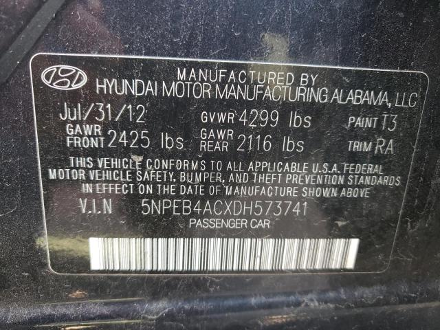 Photo 10 from auction – 2013 HYUNDAI SONATA GLS with VIN 5NPEB4ACXDH573741