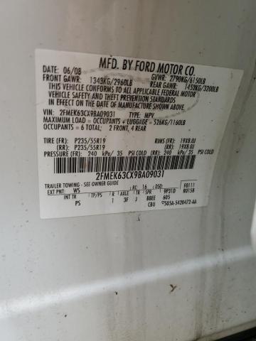Photo 10 from auction – 2009 FORD FLEX LIMIT with VIN 2FMEK63CX9BA09031