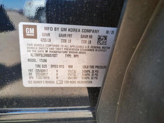 Photo 10 from auction – 2021 CHEVROLET TRAILBLAZE with VIN KL79MPSL5MB051027