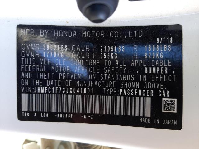 Photo 10 from auction – 2018 HONDA CIVIC EXL with VIN JHMFC1F73JX041001