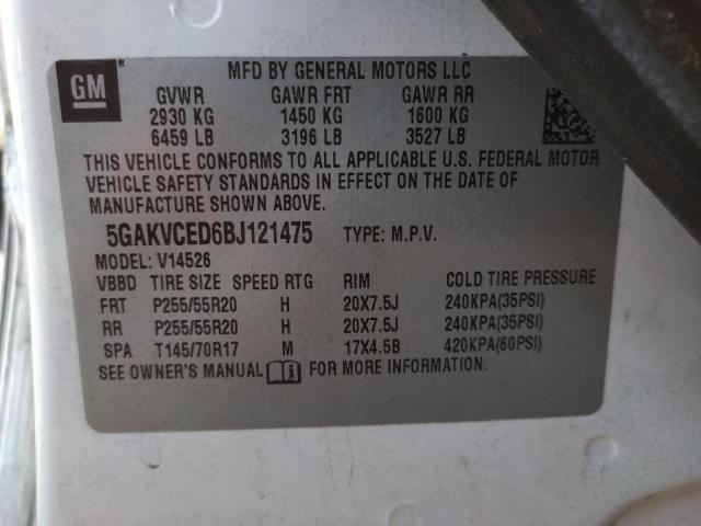 Photo 10 from auction – 2011 BUICK ENCLAVE CX with VIN 5GAKVCED6BJ121475