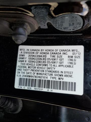 Photo 10 from auction – 2012 HONDA CR-V EXL with VIN 2HKRM4H7XCH621614