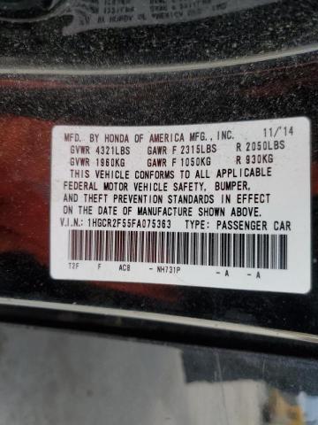 Photo 10 from auction – 2015 HONDA ACCORD SPO with VIN 1HGCR2F55FA075363