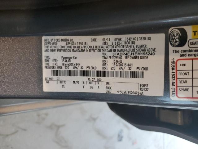 Photo 10 from auction – 2014 FORD FIESTA SE with VIN 3FADP4EJ1EM195249
