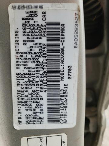 Photo 10 from auction – 2003 TOYOTA CAMRY LE with VIN 4T1BE32K73U140792