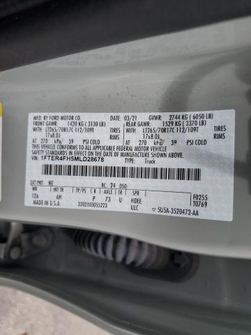 Photo 10 from auction – 2021 FORD RANGER XL with VIN 1FTER4FH5MLD28678