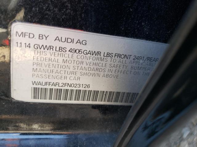 Photo 10 from auction – 2015 AUDI A4 PREMIUM with VIN WAUFFAFL2FN023126