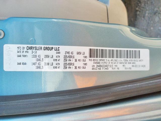Photo 10 from auction – 2010 CHRYSLER TOWN & COU with VIN 2A4RR4DE0AR271815